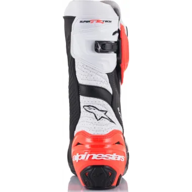 Alpinestars Supertech R Vented Black White Red Fluo Stivale Moto Racing Pista