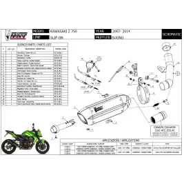 Mivv Kawasaki Z 750 Terminale Di Scarico Marmitta Suono Black Inox Moto 2