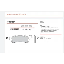 Pastiglie Freno Honda Varadero 1000 XL V Anteriori Brembo Sinterizzate Moto 2 Coppie 2
