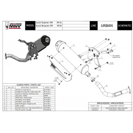 Scarico Completo Mivv Suzuki Burgman 400 Terminale Urban Inox Moto Scooter 2