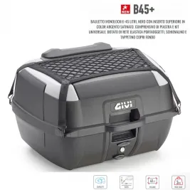 Bauletto Moto Givi 45 Litri Monolock Nero Universale Kit Completo Di Schienalino 2