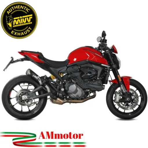 Mivv Ducati Monster 937 / + Terminale Di Scarico Moto Marmitta X-M5 Inox Nero Omologato