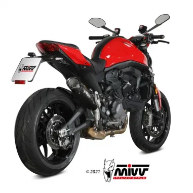 Mivv Ducati Monster 937 / + Terminale Di Scarico Moto Marmitta X-M5 Inox Nero Omologato