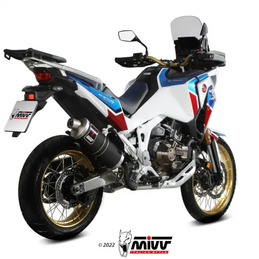 Mivv Honda Africa Twin 1100 Crf Terminale Di Scarico Moto Marmitta Dakar Inox Nero Omologato