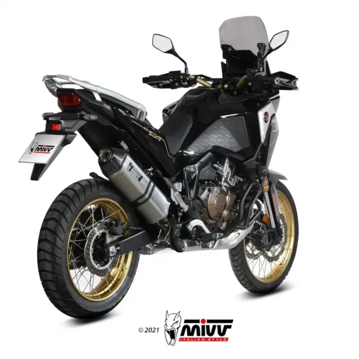 Mivv Honda Africa Twin 1100 Crf Terminale Di Scarico Moto Marmitta Speed Edge Inox Omologato