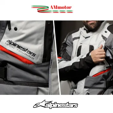 Completo Giacca più Pantalone Moto ALPINESTARS Andes V3 Drystar Jacket Ice Gray Dark Gray