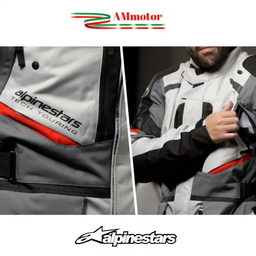 Completo Giacca più Pantalone Moto ALPINESTARS Andes V3 Drystar Jacket Ice Gray Dark Gray