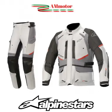 Completo Giacca più Pantalone Moto ALPINESTARS Andes V3 Drystar Jacket Ice Gray Dark Gray