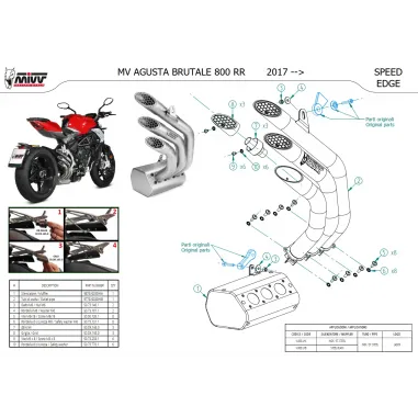 Mivv Mv Agusta Brutale 800 RR Terminali Di Scarico Moto Marmitte Speed Edge Inox