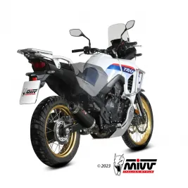 Mivv Honda Transalp 750 Terminale Di Scarico Moto Marmitta Ovale Inox Nero Omologato 2