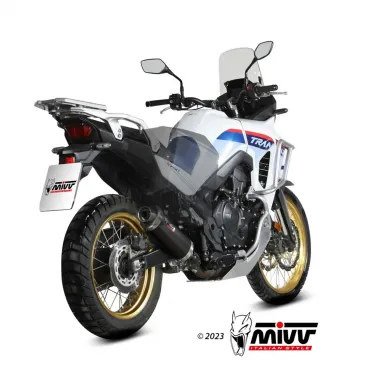 Mivv Honda Transalp 750 Terminale Di Scarico Moto Marmitta Ovale Inox Nero Omologato