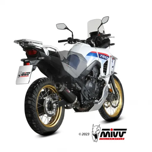 Mivv Honda Transalp 750 Terminale Di Scarico Moto Marmitta Ovale Inox Nero Omologato