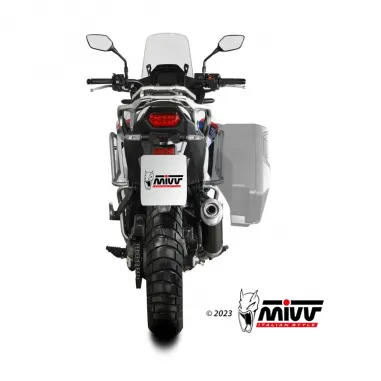 Mivv Honda Transalp 750 Terminale Di Scarico Moto Marmitta Ovale Inox Nero Omologato
