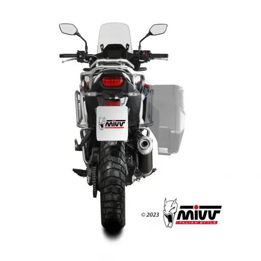 Mivv Honda Transalp 750 Terminale Di Scarico Moto Marmitta Ovale Inox Nero Omologato
