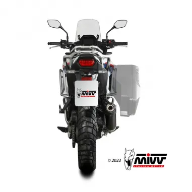 Mivv Honda Transalp 750 Terminale Di Scarico Moto Marmitta Ovale Nero Carbon Cap