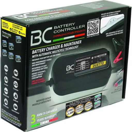 Carica Batteria Moto BC Duetto 1500 Battery Mantenitore PER Acido e LITIO