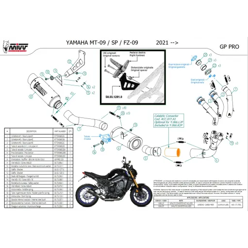 Scarico Completo Mivv Yamaha Mt-09 21 - 2023 Terminale Per Moto GP Pro Carbonio
