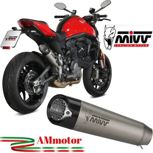 Mivv Ducati Monster 937 / + Terminale Di Scarico Moto Marmitta X-M5 Titanio Omologato