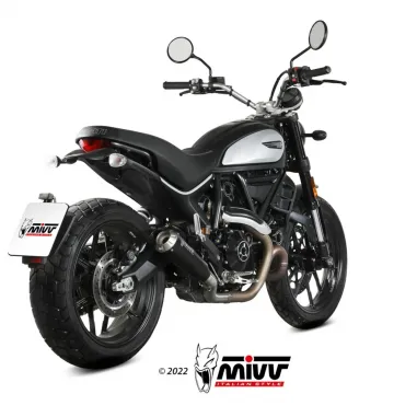 Mivv Ducati Scrambler 800 21 - 2022 Terminale Di Scarico Moto Marmitta X-M1 Inox Nero Racing