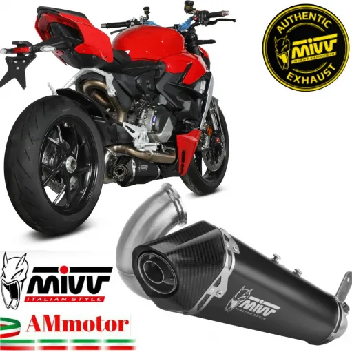 Mivv Ducati Streetfighter V2 Terminale Di Scarico Moto Slip-On Delta Race Inox Nero