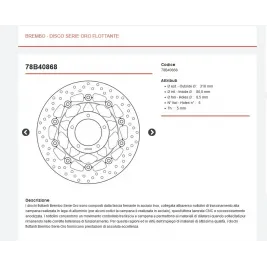 Dischi Freno MV Agusta Brutale 989 R Brembo Serie Oro Anteriori Flottanti Coppia Moto 2