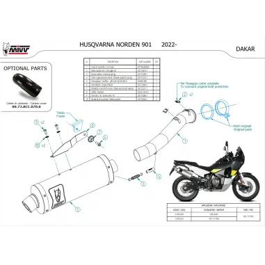 Mivv Husqvarna Norden 901 Terminale Di Scarico Moto Marmitta Dakar Inox Omologato