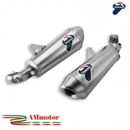 Coppia  Scarico Termignoni Ducati Monster 696 Silenziatore Moto Omologato Titanio