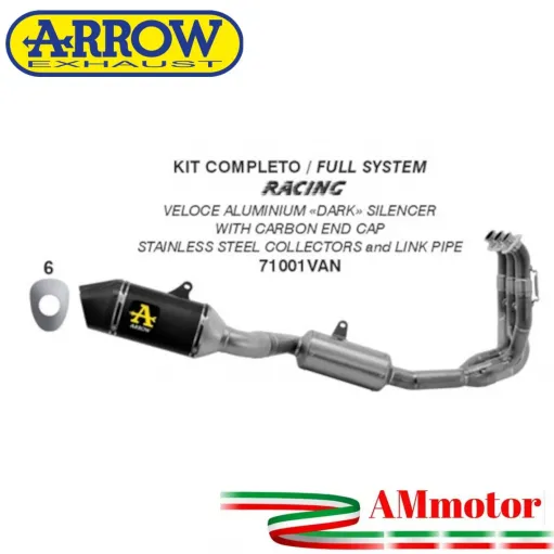 Arrow Triumph Trident 660 Scarico Completo Moto Terminale Veloce Alluminio Nero Racing