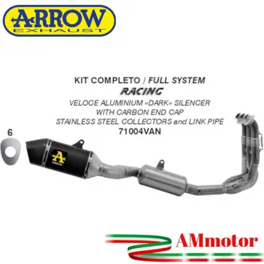 Arrow Triumph Tiger 660 Scarico Completo Moto Terminale Veloce Alluminio Nero Racing