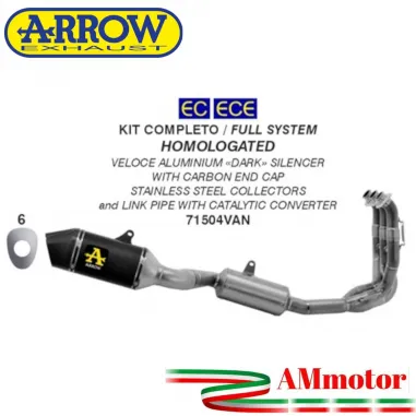 Arrow Triumph Tiger 660 Scarico Completo Moto Terminale Veloce Alluminio Nero Omologato