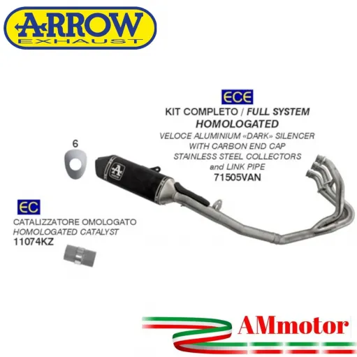 Arrow Triumph Steeet Triple 765 / RS 2023 Kit Scarico Completo Moto Veloce Alluminio Nero Omologato