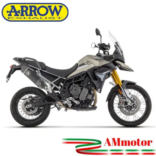 Arrow Triumph Tiger 850 / 900 20 - 2023 Terminale Di Scarico Moto Marmitta Veloce Alluminio Nero Racing Con Paracalore