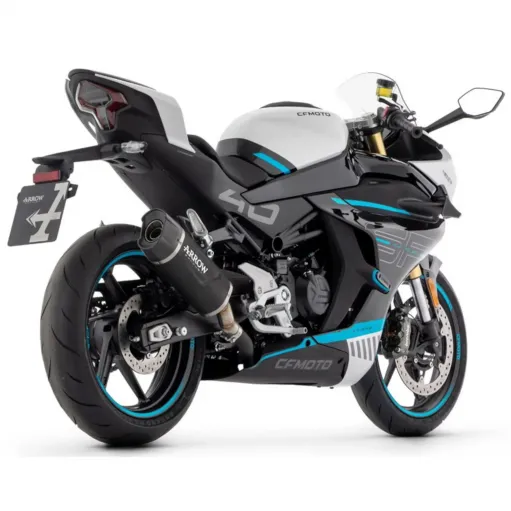 Arrow CF Moto 450NK / 450SR Terminale Di Scarico Moto Indy Race Evo Alluminio Nero Omologato