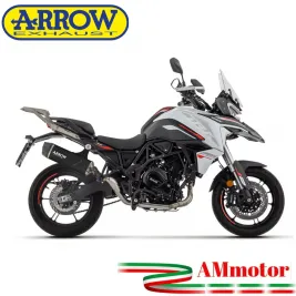 Arrow Benelli Trk 702 / 702X Terminale Di Scarico Moto Marmitta Indy Race Evo Alluminio Nero Omologato