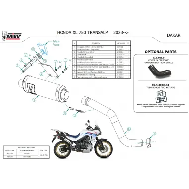 Mivv Honda Transalp 750 Terminale Di Scarico Moto Marmitta Dakar Inox Omologato