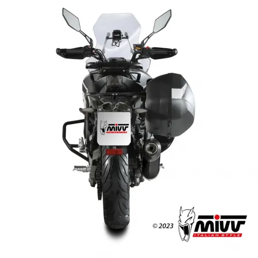 Mivv CF Moto 650MT Terminale Di Scarico Marmitta Ovale Inox Nero Fondello Carbonio