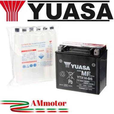 Batteria Yuasa YTX14-BS Per Moto Ricambio Avviamento