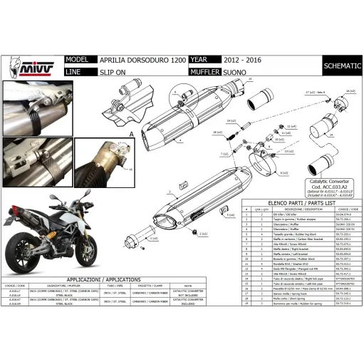 Mivv Aprilia Dorsoduro 1200 Terminali Di Scarico Per Moto Marmitte Suono Inox Nero