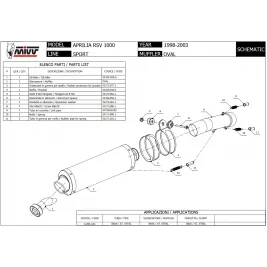 Mivv Aprilia Rsv 1000 98 - 2003 Terminale Di Scarico Per Moto Marmitta Ovale Inox 2