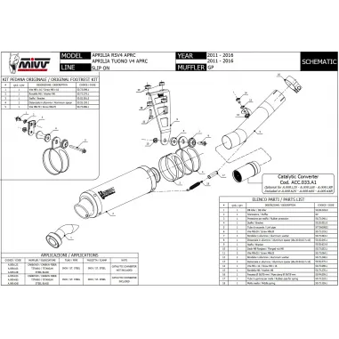 Mivv Aprilia Rsv4 Aprc 09 - 2016 Terminale Di Scarico Per Moto Marmitta GP Inox Nero