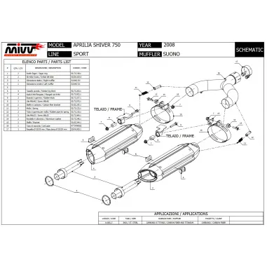 Mivv Aprilia Shiver 750 Terminali Di Scarico Per Moto Marmitte Suono Inox