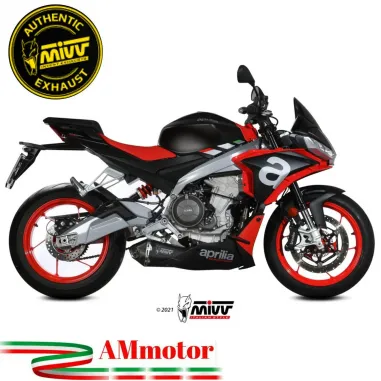Scarico Completo Mivv Aprilia Tuono 660 Terminale Per Moto Delta Race Inox Nero