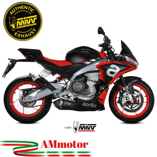 Scarico Completo Mivv Aprilia Tuono 660 Terminale Per Moto Delta Race Inox Nero