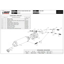 Mivv Aprilia Tuono Fighter 1000 02 - 2005 Terminale Di Scarico Per Moto Marmitta GP Carbonio 2
