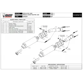 Mivv Aprilia Tuono Fighter 1000 06 - 2010 Terminali Di Scarico Per Moto Marmitte GP Inox Nero 2