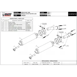 Mivv Aprilia Tuono Fighter 1000 06 - 2010 Terminali Di Scarico Per Moto Marmitte Ovale Inox 2