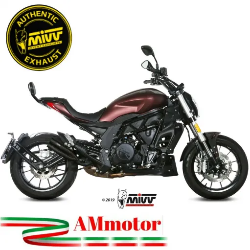 Mivv Benelli 502C Terminale Di Scarico Per Moto Marmitta Double Gun Inox Nero