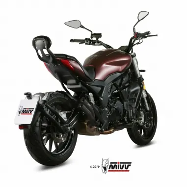 Mivv Benelli 502C Terminale Di Scarico Per Moto Marmitta Double Gun Inox Nero