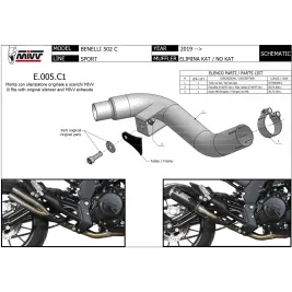 Benelli 502C Mivv Tubo Elimina Kat Catalizzatore Moto Collettore Scarico 2