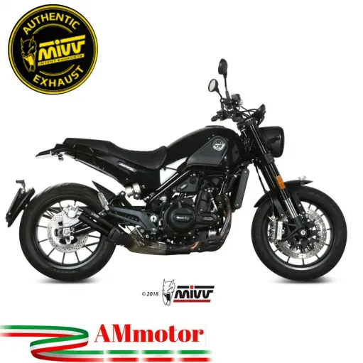 Mivv Benelli Leoncino 500 Terminale Di Scarico Per Moto Marmitta Double Gun Inox Nero